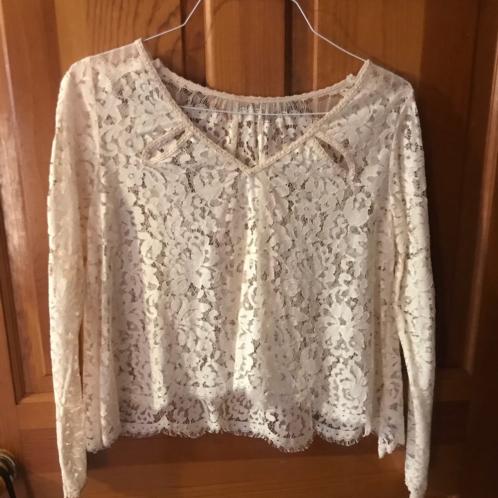 Gorgeous cream, lace blouse